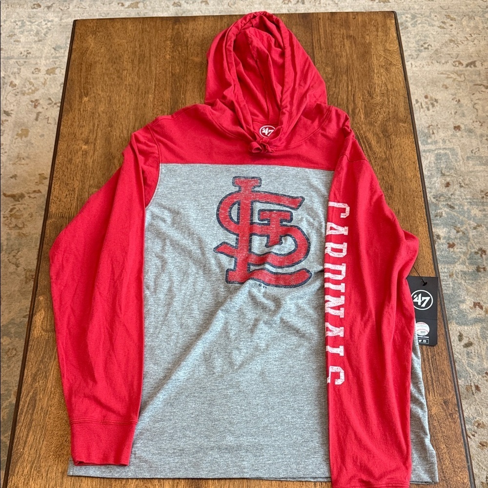 47 Brand Red and Gray St Louis Cardinals Pullover